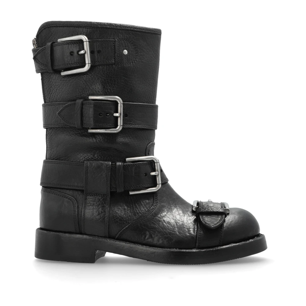 Dolce & Gabbana Vrouw Zwart Schoenen Dames, 36 Eu, Leer, Leren Enkelboots