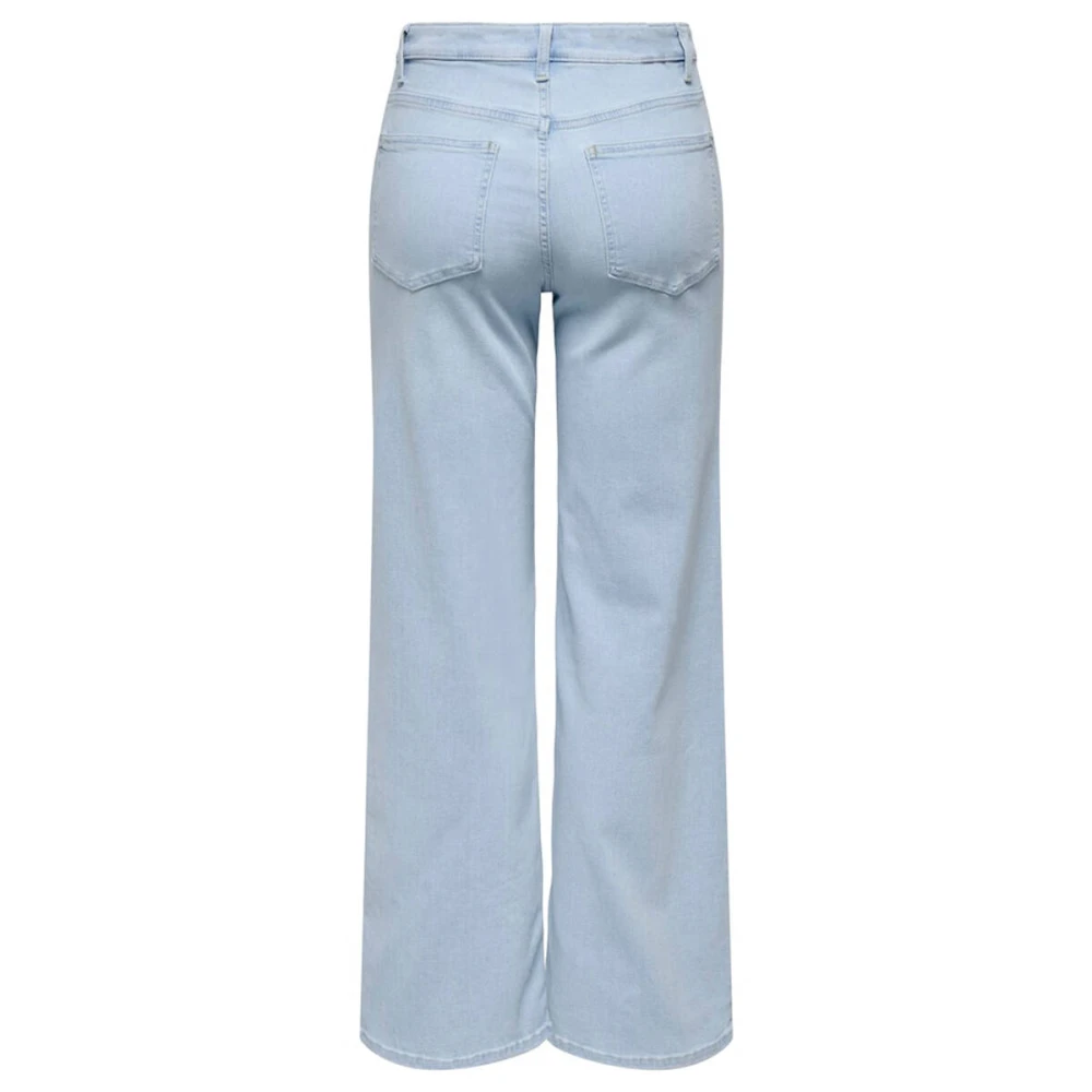 Only Madison Blush Wide Denim Cropped Jeans Blue Dames
