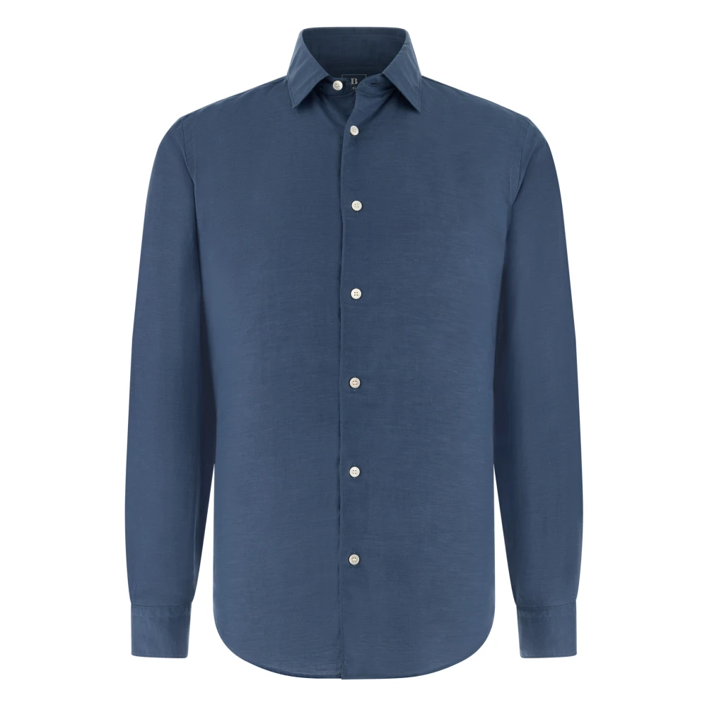 Boggi Milano Uomo Blu - Camicia B Regular Fit In Tencel E Lino - Shirts - L