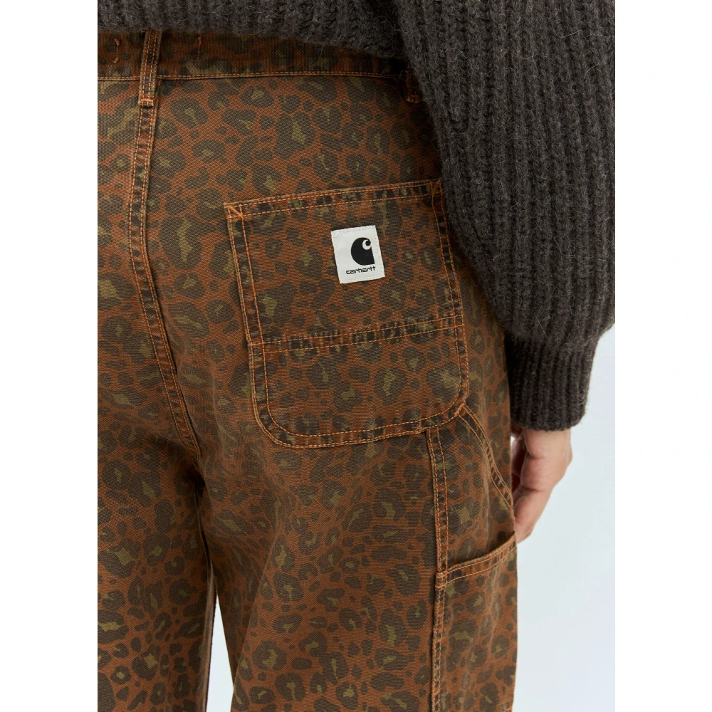 Carhartt WIP Broek met luipaardprint en Carpenter Loop Brown Dames