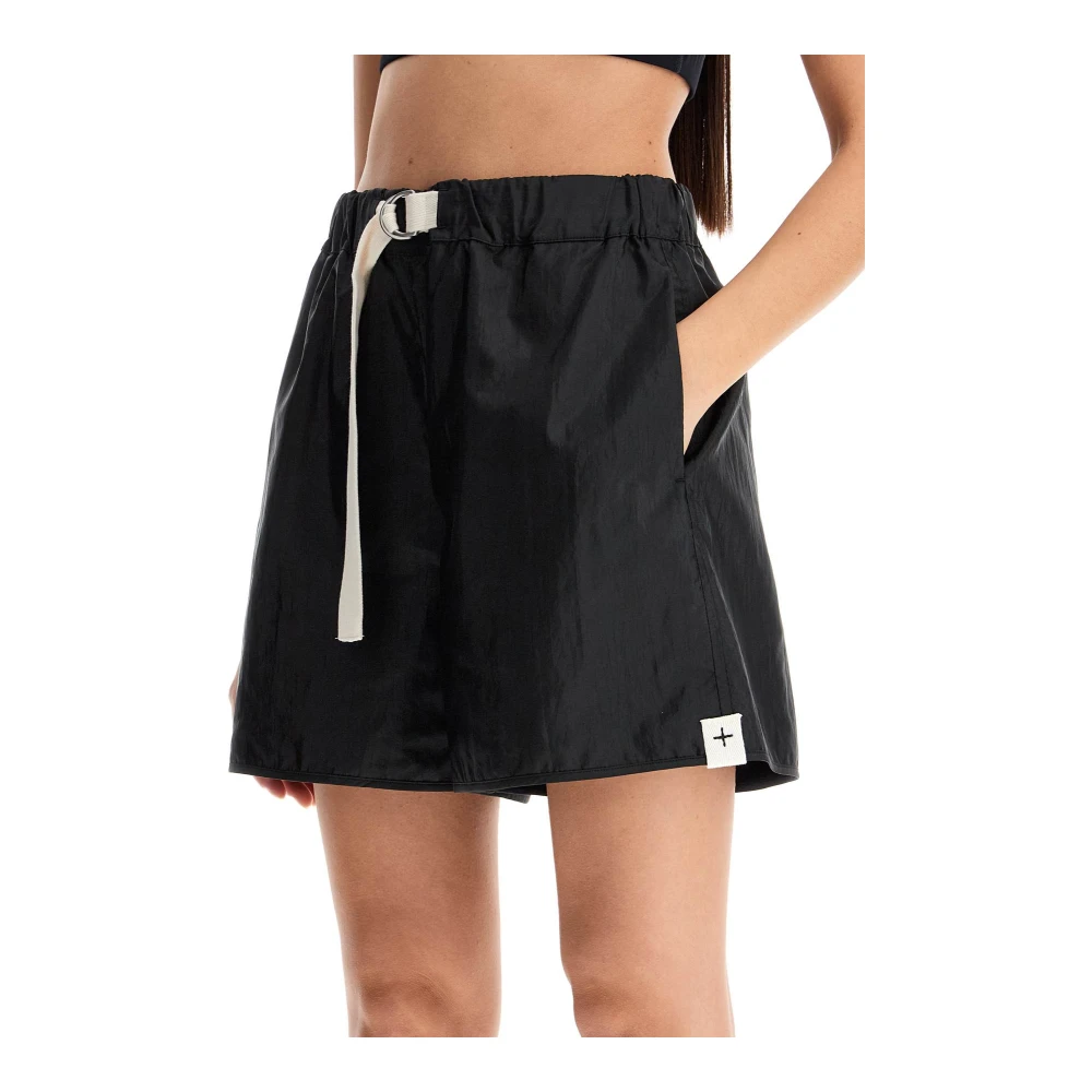 Jil Sander Zijden en nylon shorts met riem Black Dames