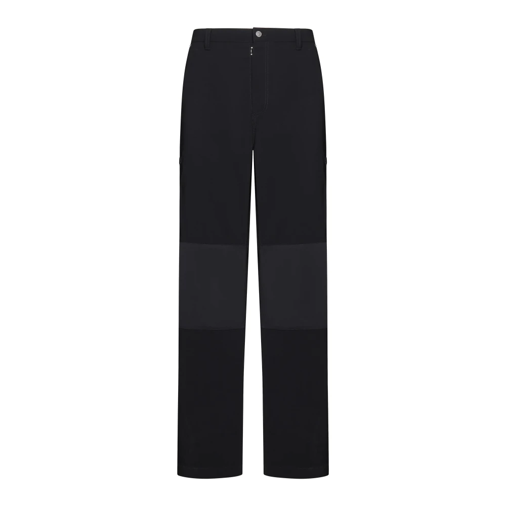 MM6 Maison Margiela Zwarte broek met kenmerkend logodetail Black Heren