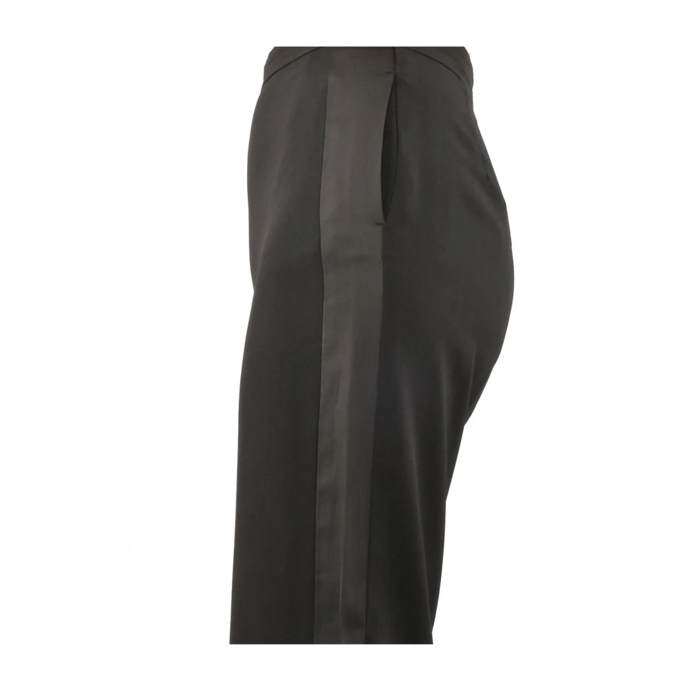 Pennyblack Hoge Taille Palazzo Broek met Satijnen Afwerking Black Dames