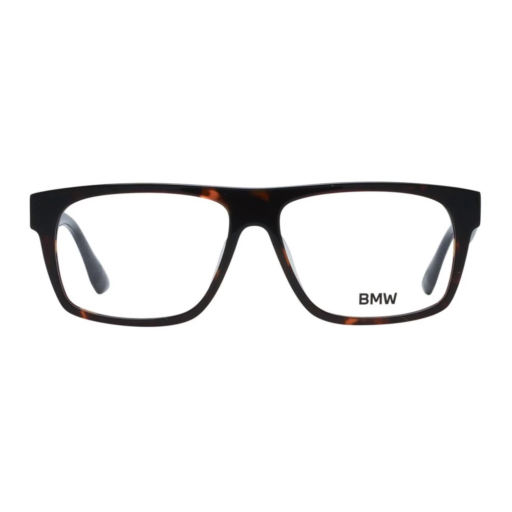 BMW Stijlvolle Tortoise Rechthoekige Brilmonturen Brown Heren