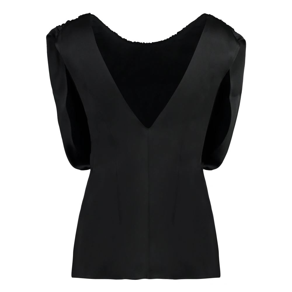 Jil Sander Gebundelde Viscose Top Black Dames