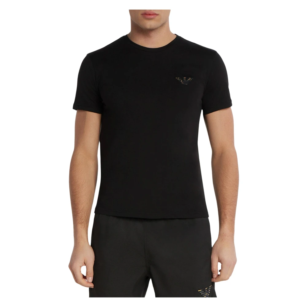 Emporio Armani Slim Fit Gebreid T-Shirt Black Heren
