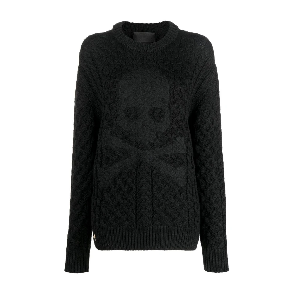 Philipp Plein Svart Ull Akryl Tröja Pullover Black, Dam