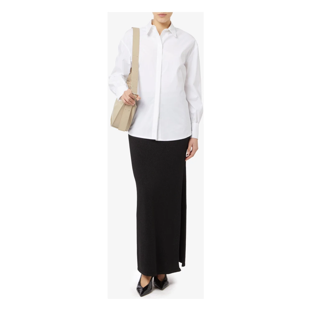 Manila Grace Gerimpeld Shirt White Dames