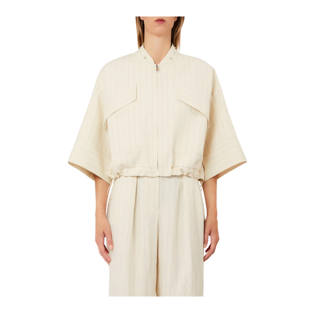 Liu Jo Vrouw Beige Jassen Dames, L, Polyester, Bomberjack