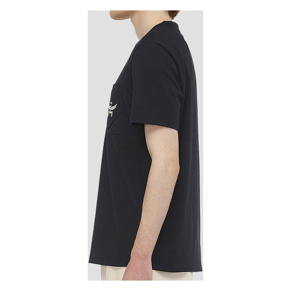 MCM T-shirt Essential gemaakt van biologisch katoen met logo op borstzak Blue Heren