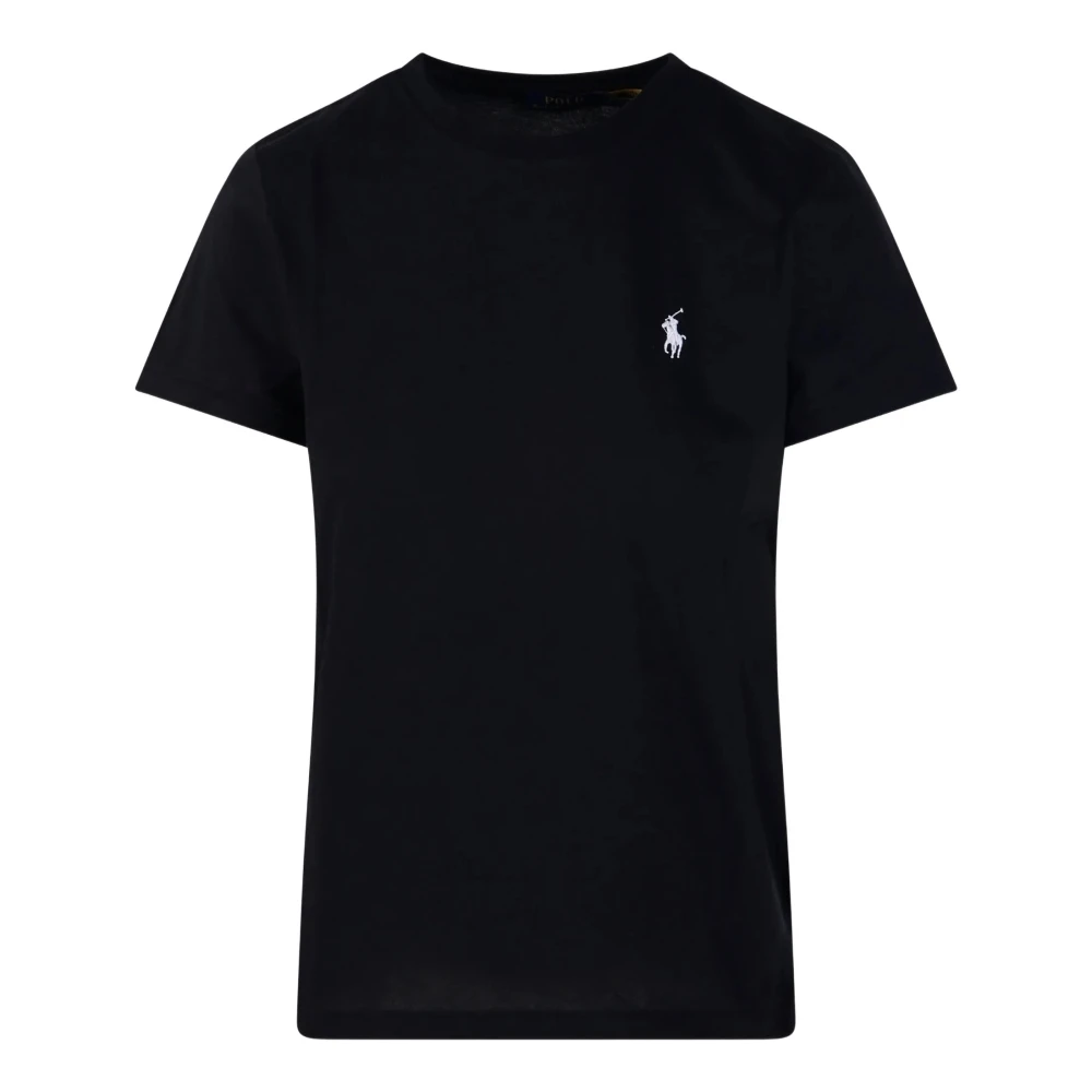 Polo Ralph Lauren Women's Black T-Shirts, Xs, Pony Embroidered Crewneck T-Shirt