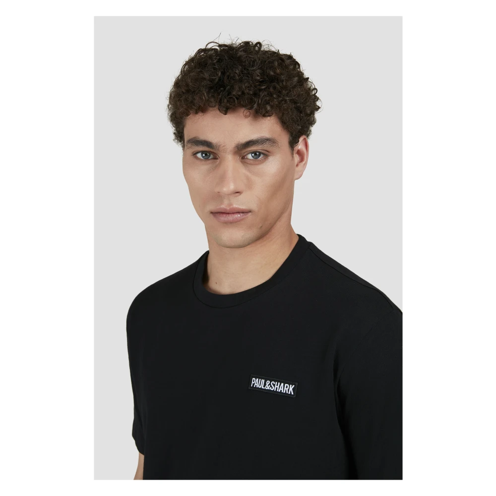 PAUL & SHARK Zwart Katoen Regular Fit T-Shirt Black Heren