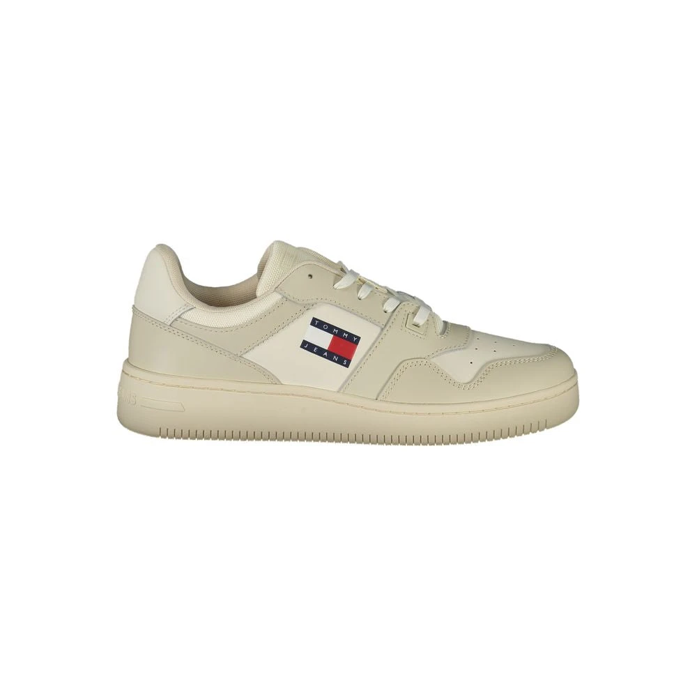 Tommy Hilfiger Men's Beige Sneakers,, Leather Sneaker Size 11 Uk