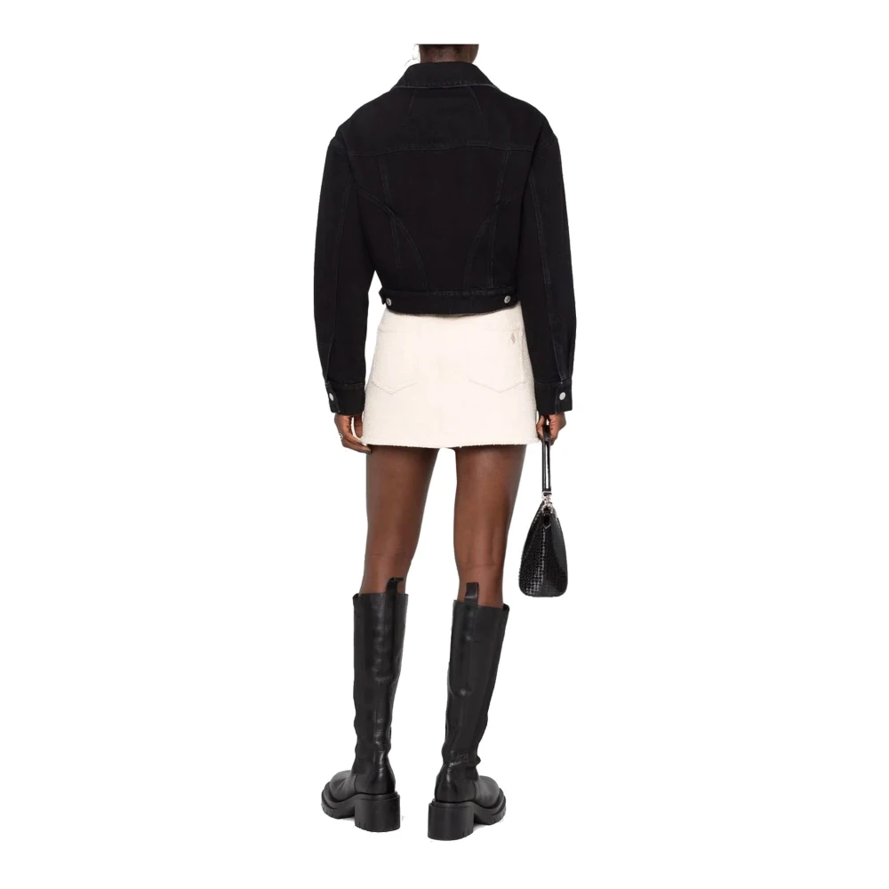 alexander mcqueen Denim Cropped Jack Made in Italy Black Dames