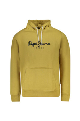 sweatshirt-homme-en-coton-jaune-a-capuche