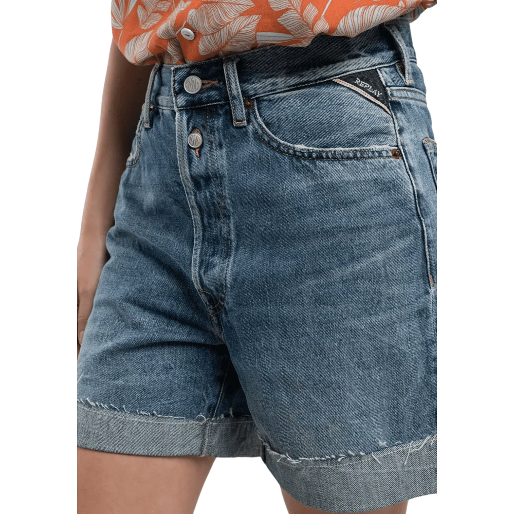 Replay Blauwe Denim Shorts Blue Dames