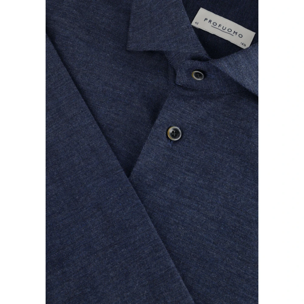 Profuomo Heren Cutaway Overhemd Elegant Donkerblauw Blue Heren