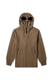 Diagonaal verhoogde fleece goggle hoodie