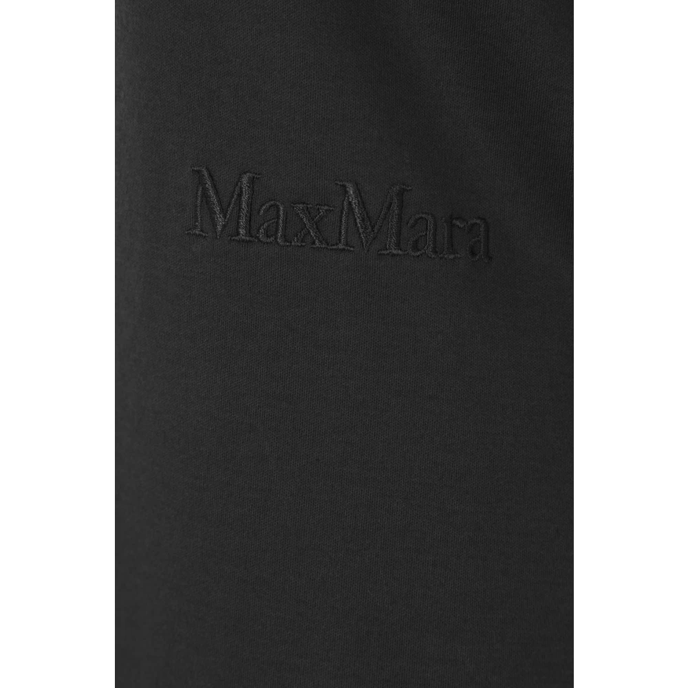 Max Mara Zwarte katoenen T-shirt met logo borduurwerk Black Dames