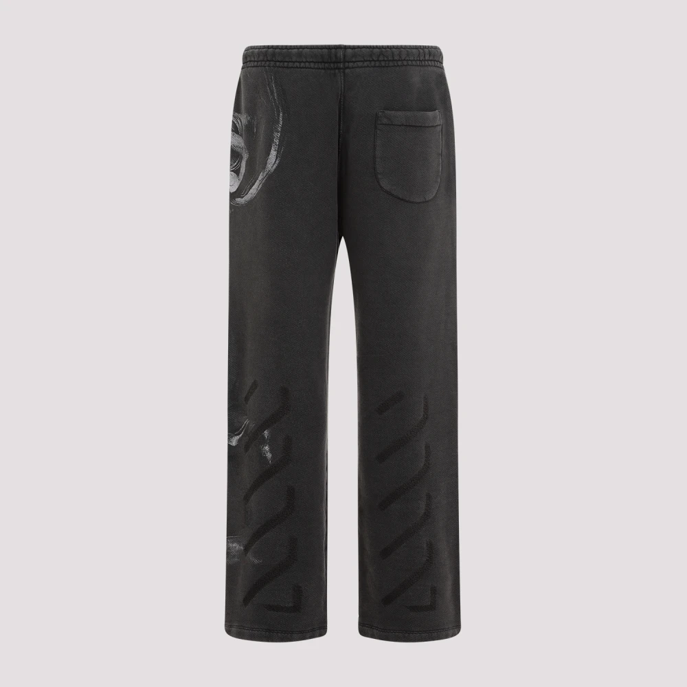 Off White Zwarte Katoenen Sweatpants met Unieke Grafische Black Heren