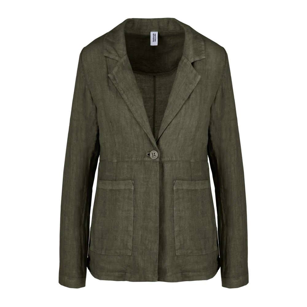 BomBoogie Linnen Blazer Vrouwen Elegant Stijlvol Green Dames