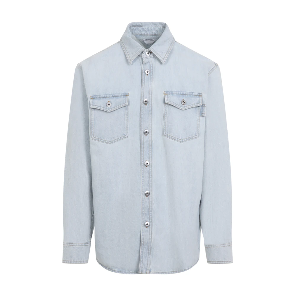 Bottega Veneta Lichtblauwe Denim Overhemd Blue Heren