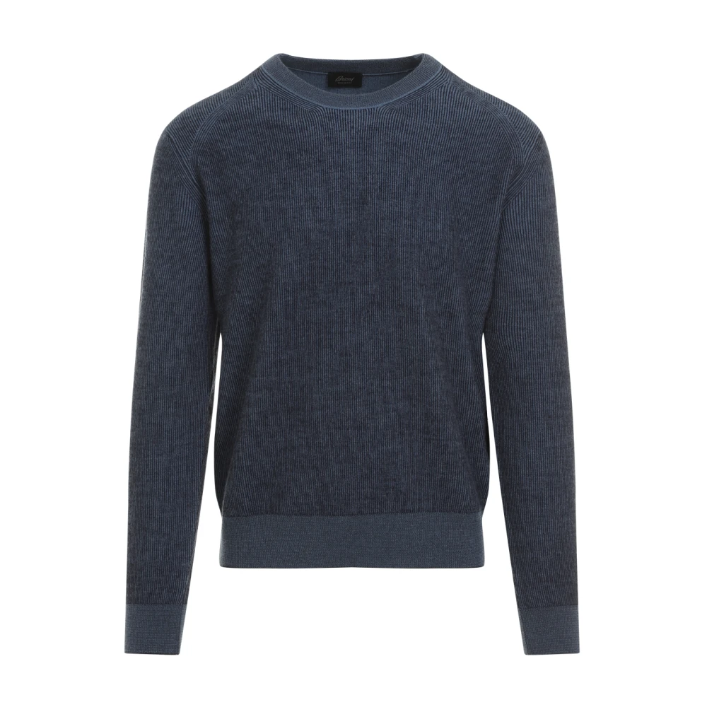 Brioni Blauwe Kasjmier Wol Trui Blue Heren