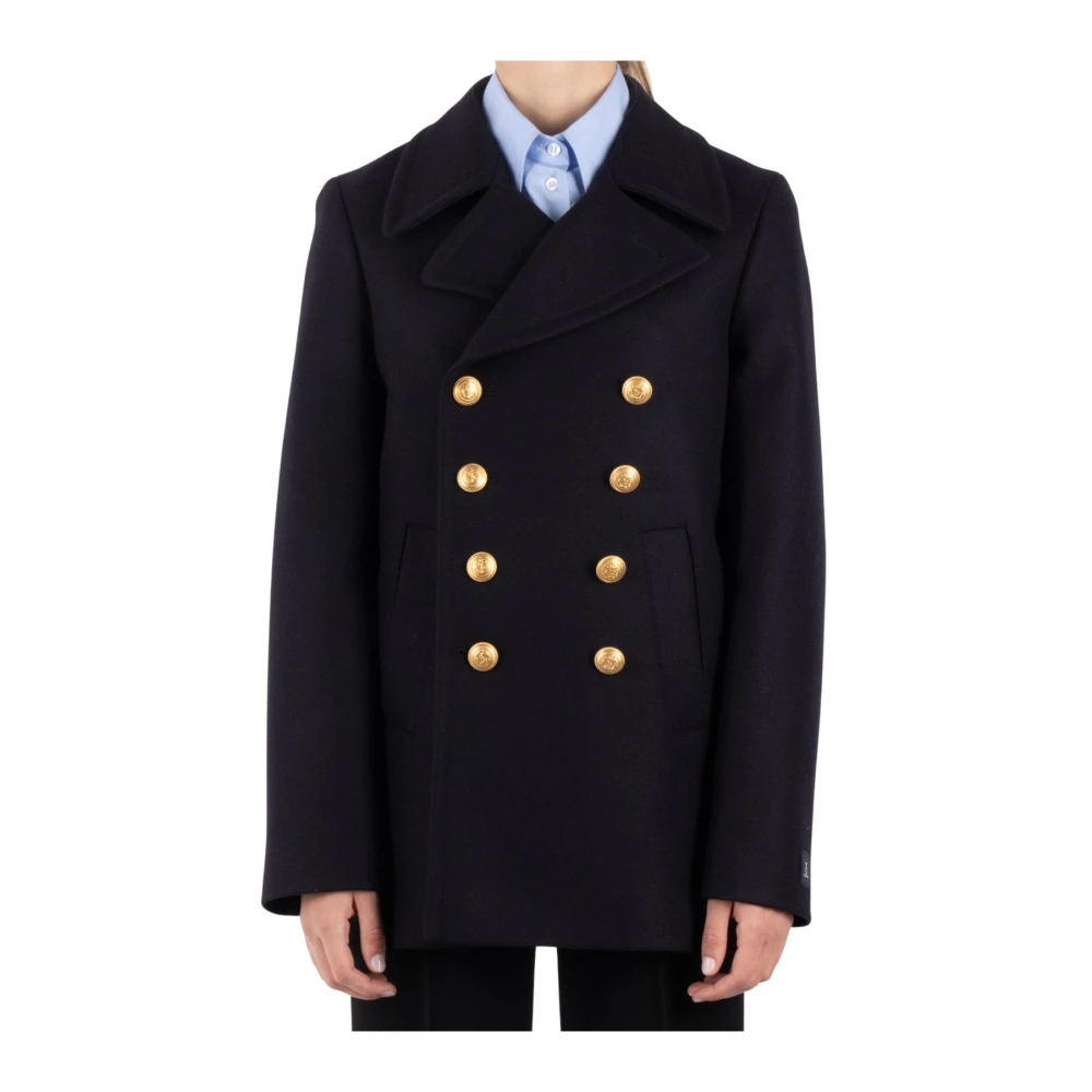 Seafarer Blauwe Wol Kasjmier Jas Blue Dames