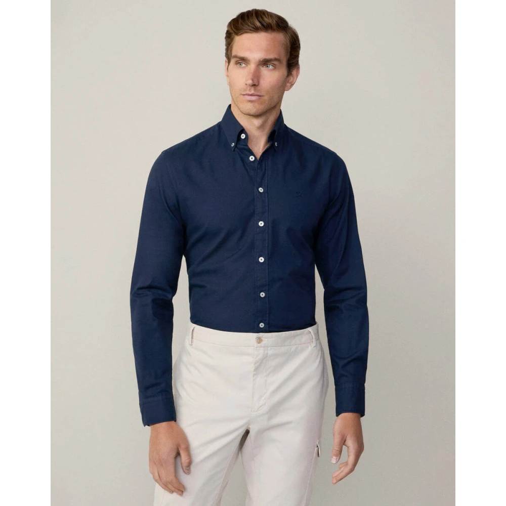 Hackett Lange mouw overhemd Hm3010028 Blue Heren