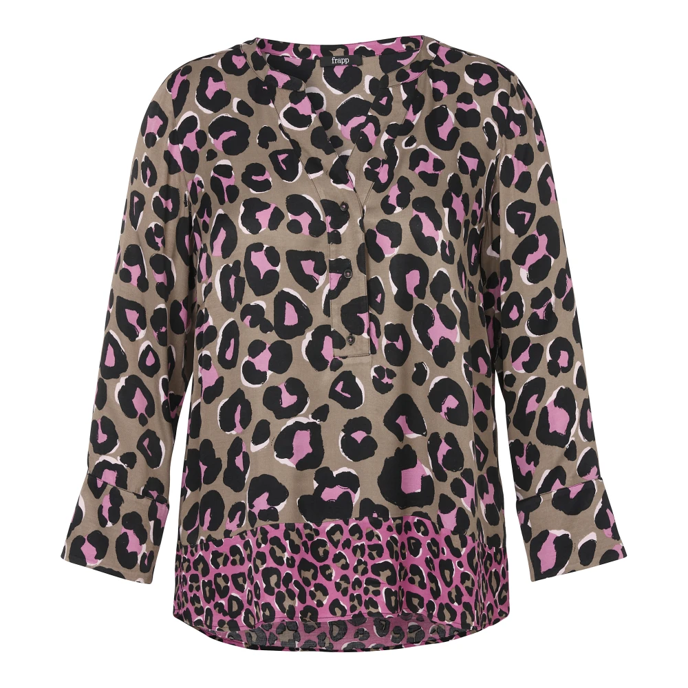 Frapp Gedrukte V-hals Tuniek Multicolor Dames