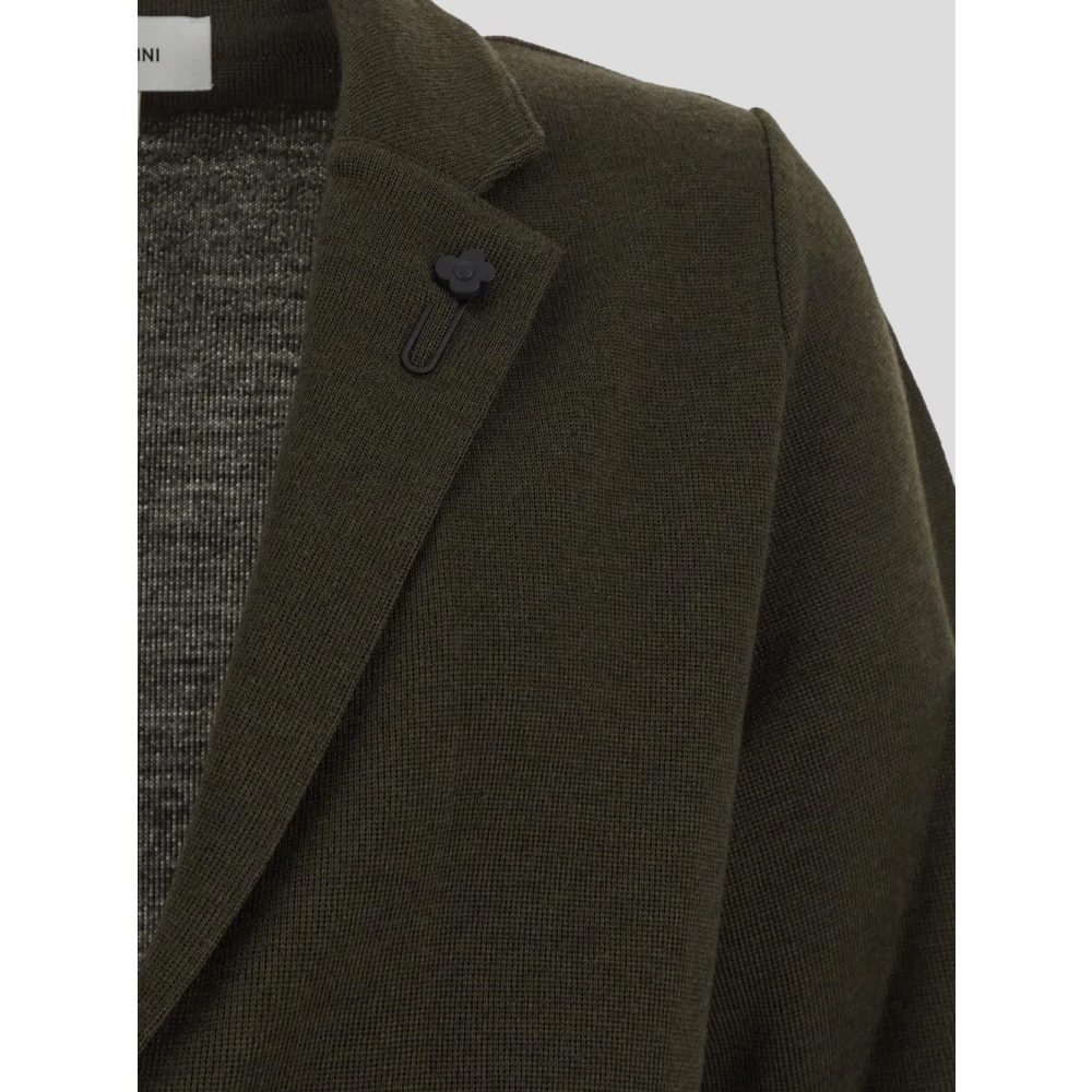 Lardini Wollen Gebreide Blazer Green Heren