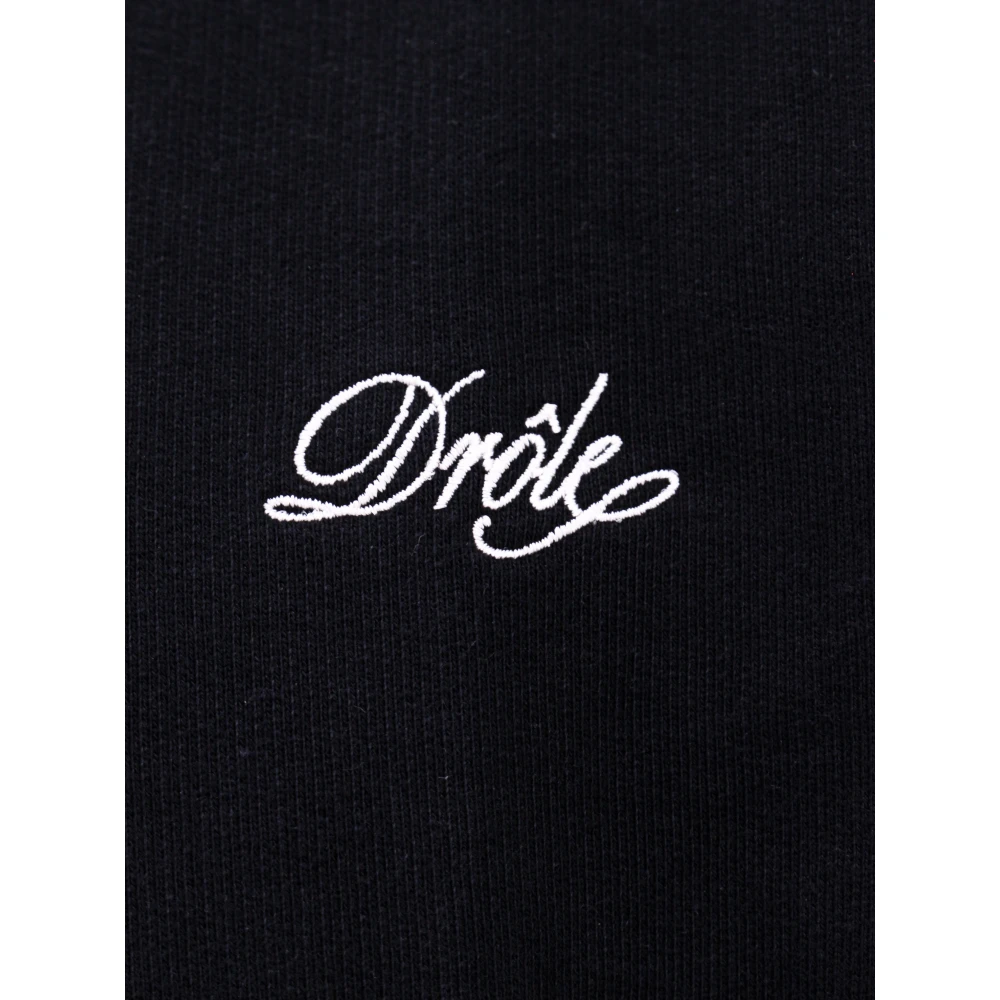 Drole de Monsieur Zwarte Hoodie Aw23 Black Heren
