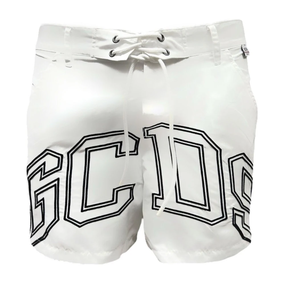 Gcds Men's White Beachwear Swimsuit - Beachwear - Xl - Swimwear