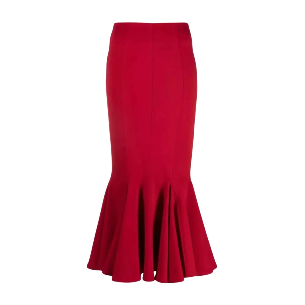 The Attico Rode Uitlopende Midi Rok Beath Red Dames