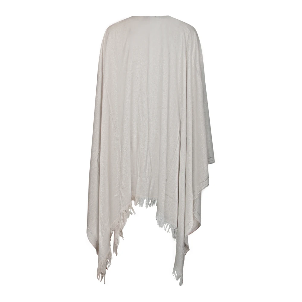 Fabiana Filippi Lurex Stof Cape Beige Dames
