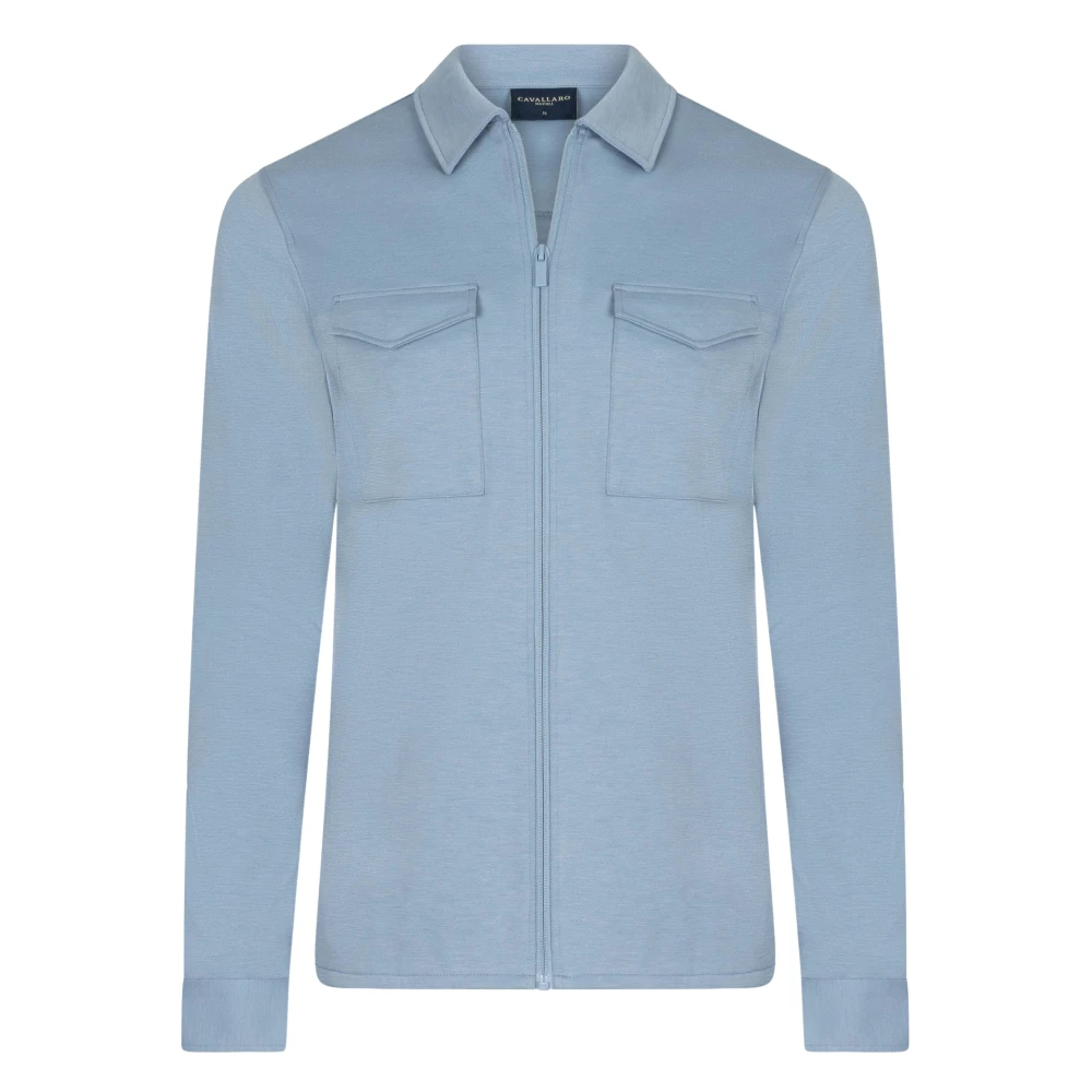 Cavallaro Blue Light Jackets, Male, Xl, Zaverio Overshirt