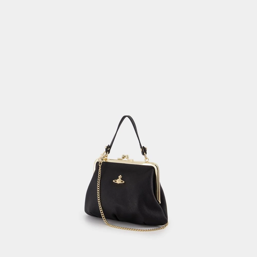 Vivienne Westwood Zwarte Leren Frame Portemonnee Black Dames
