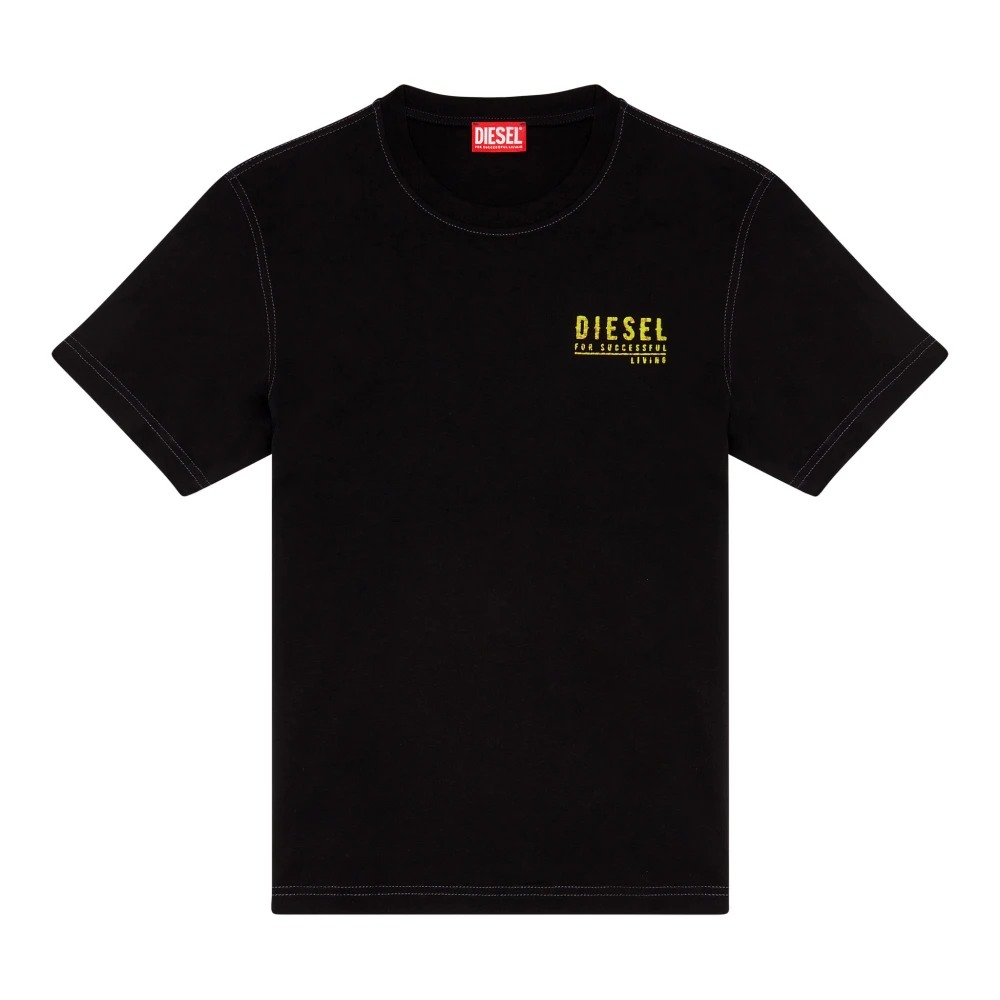 Diesel T-shirt with mottled logo print Black Heren