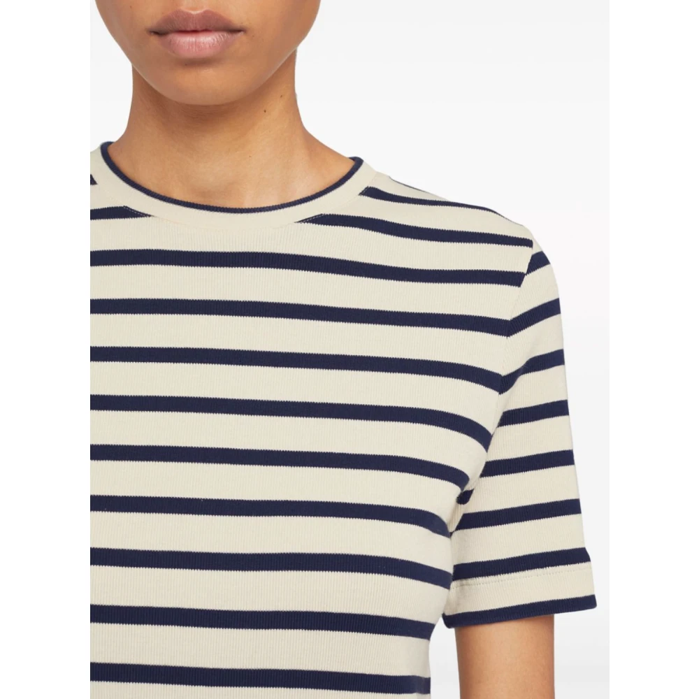 Jil Sander Gestreept T-shirt Room Wit Marine Multicolor Dames