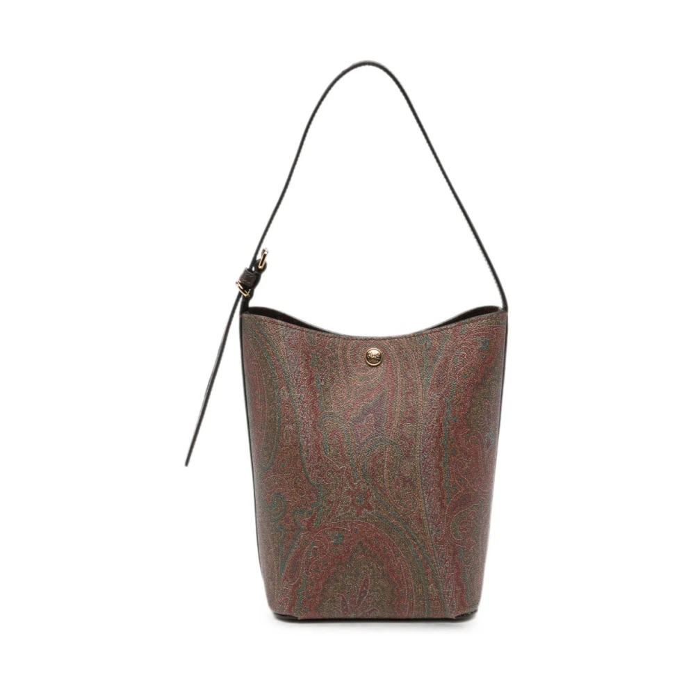 Etro Donna Marrone Borsa A Secchiello Con Stampa Paisley - Immagine 3