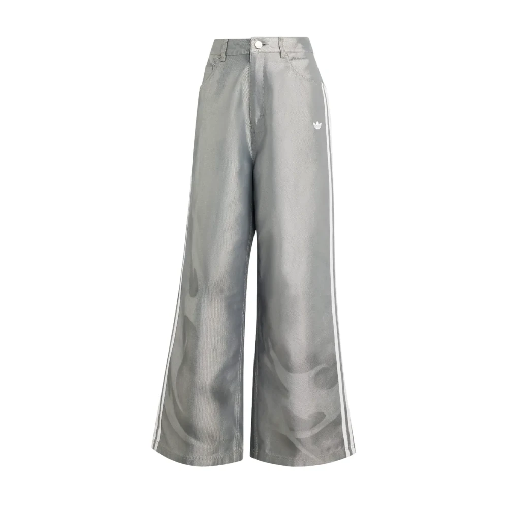 Adidas Gray Training Trousers & Tights, Female, W28, Adilenium Season 4 Teamgeist Baggy Shine Denim Trousers