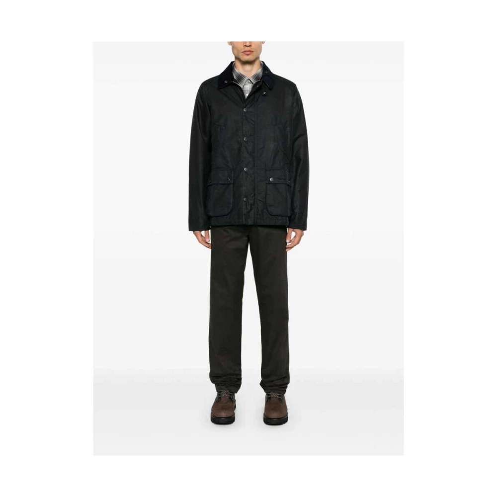 Barbour Navy Blauwe Gewaxte Jas Blue Heren