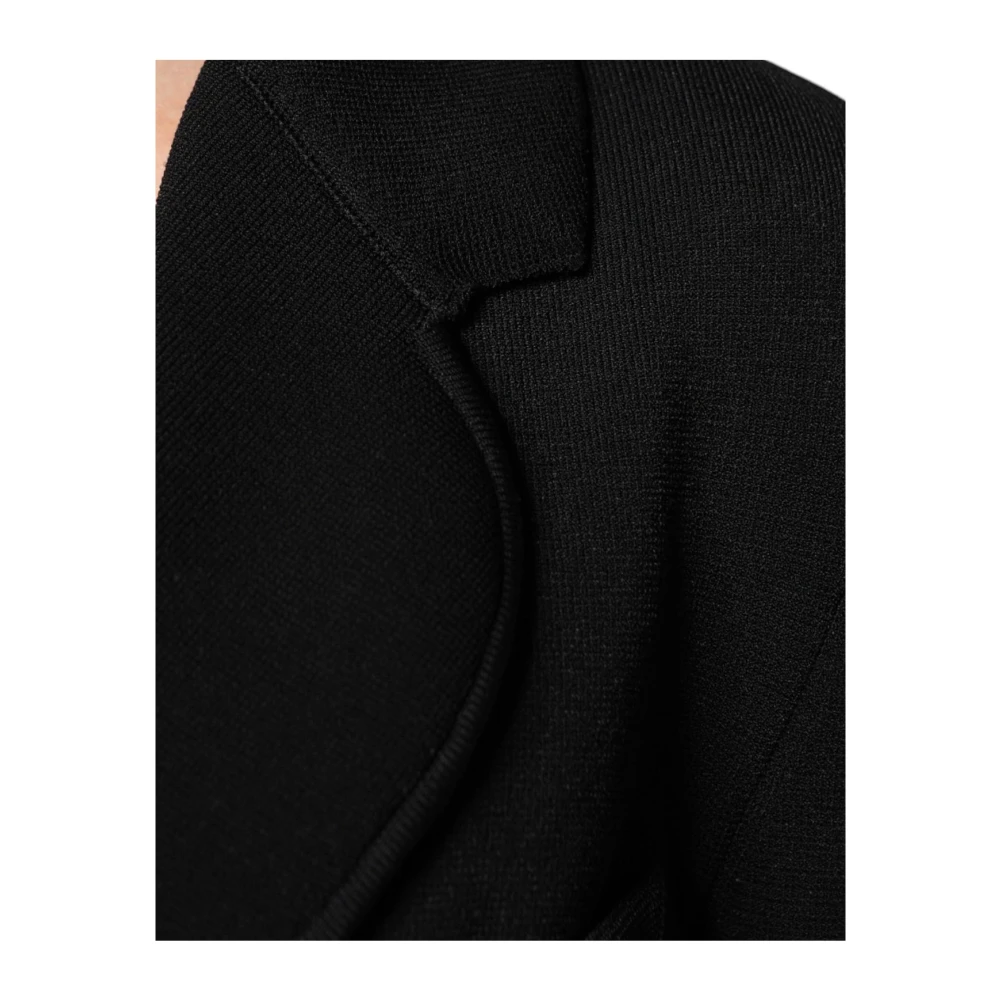 Dolce & Gabbana Zwarte Gebreide Blazer Lange Mouwen Black Dames