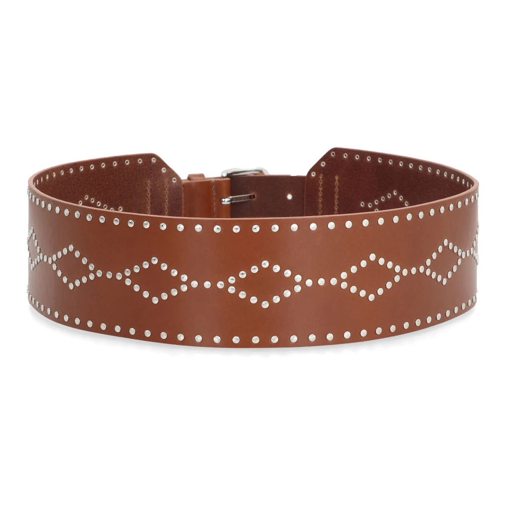 Isabel marant Studded Leren Riem Brown Dames