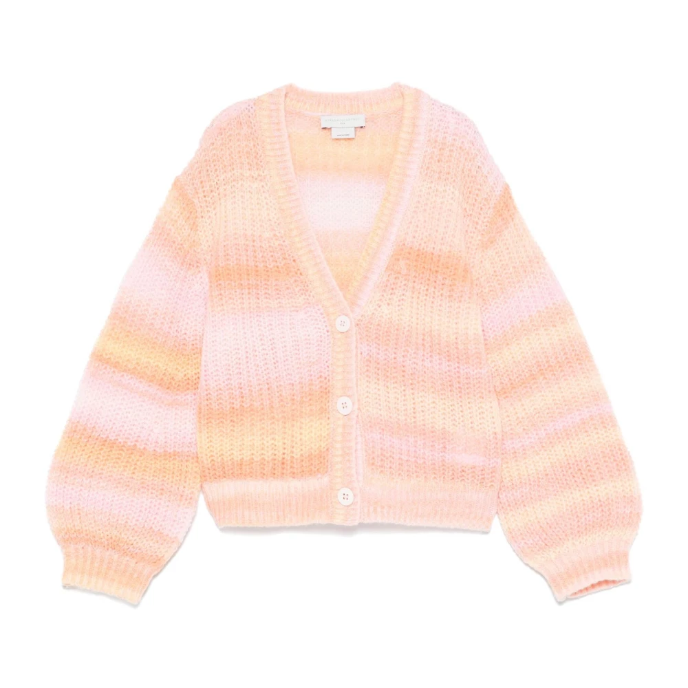 Stella McCartney Rosa Stickad Kofta Horisontella Ränder Pink, Flicka