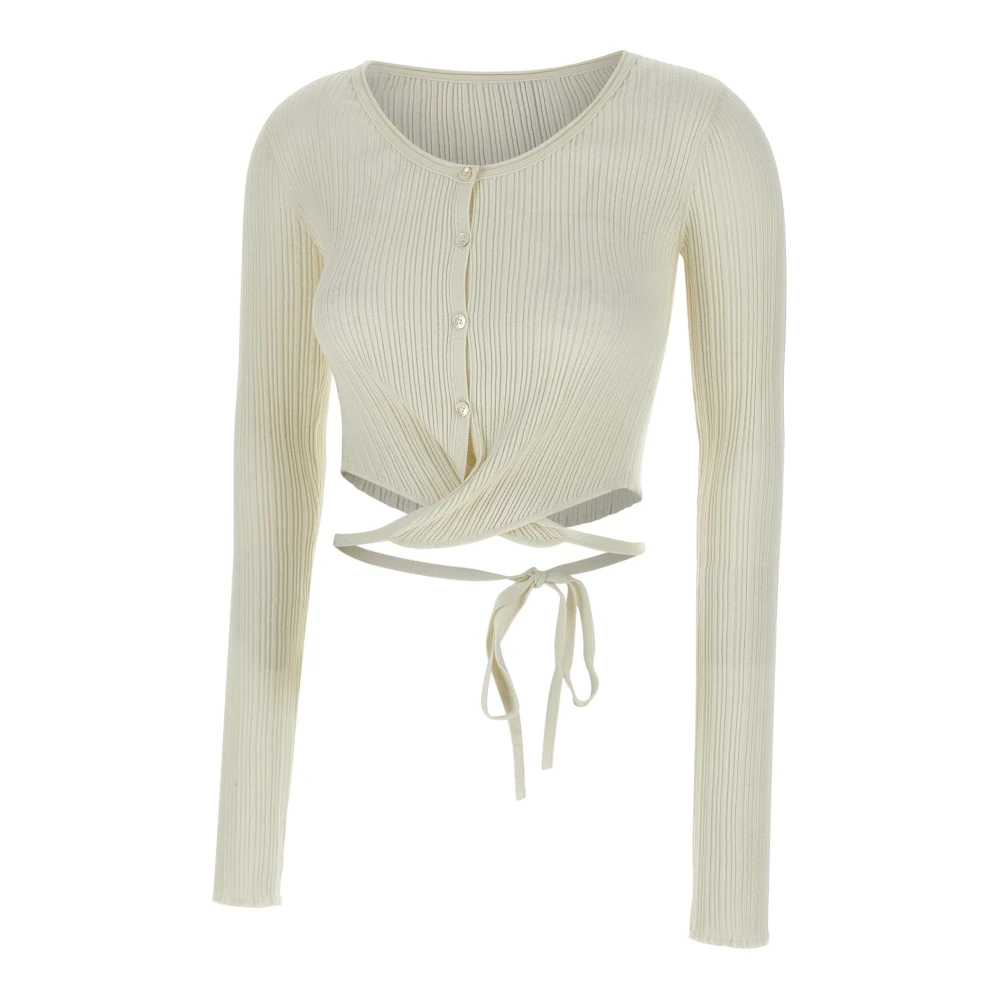 LOW Classic Melkwitte Vest met Madonna Halslijn White Dames