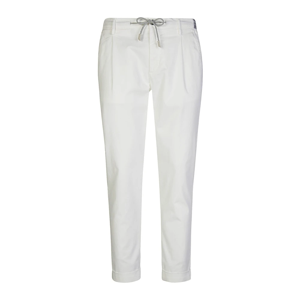 Eleventy Men's White Slim-Fit Trousers,, Regital Jogger Cotton Trousers W36