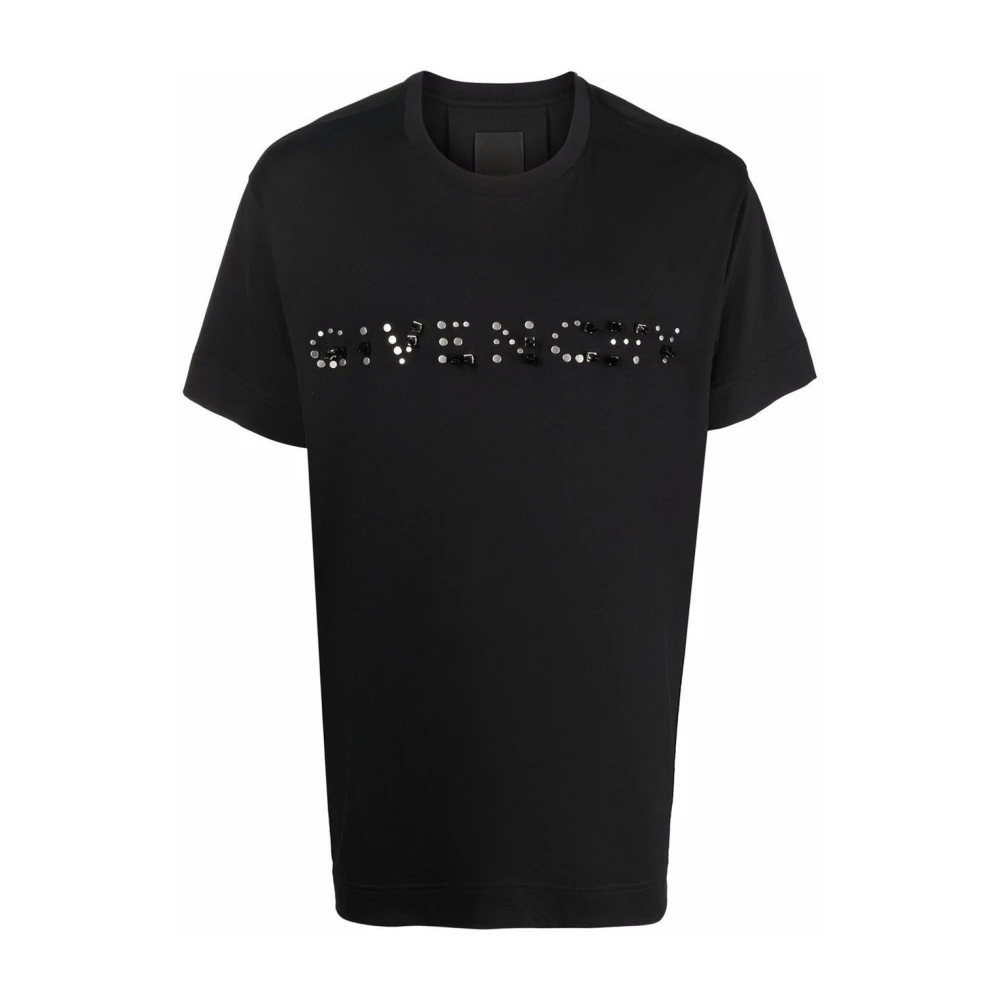 Givenchy Zwart Katoenen T-Shirt met Logo Detail Black Heren