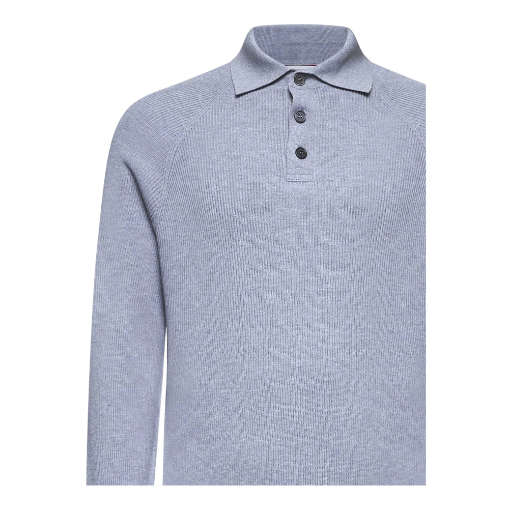 BRUNELLO CUCINELLI Grijze Polo T-shirts en Polos Gray Heren