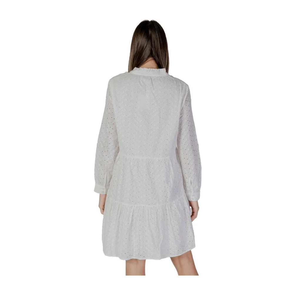 b.Young Witte Katoenen Jurk Dames Lente Zomer Collectie White Dames
